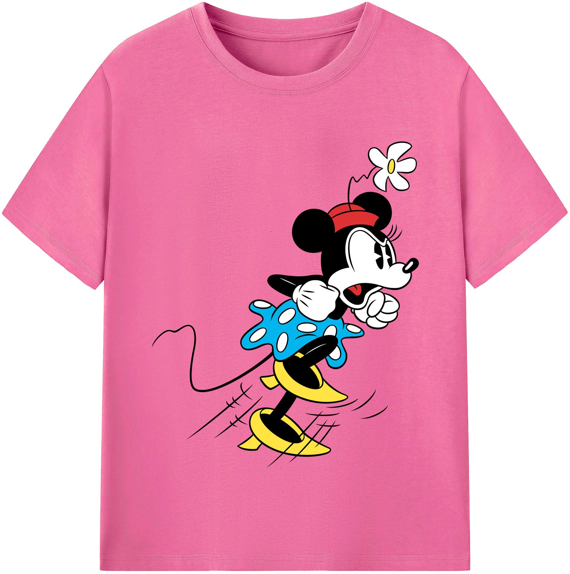 （画像用） ミッキーマウス Mickey Mouse レディースカジュアルプリントTシャツ（綿100％）